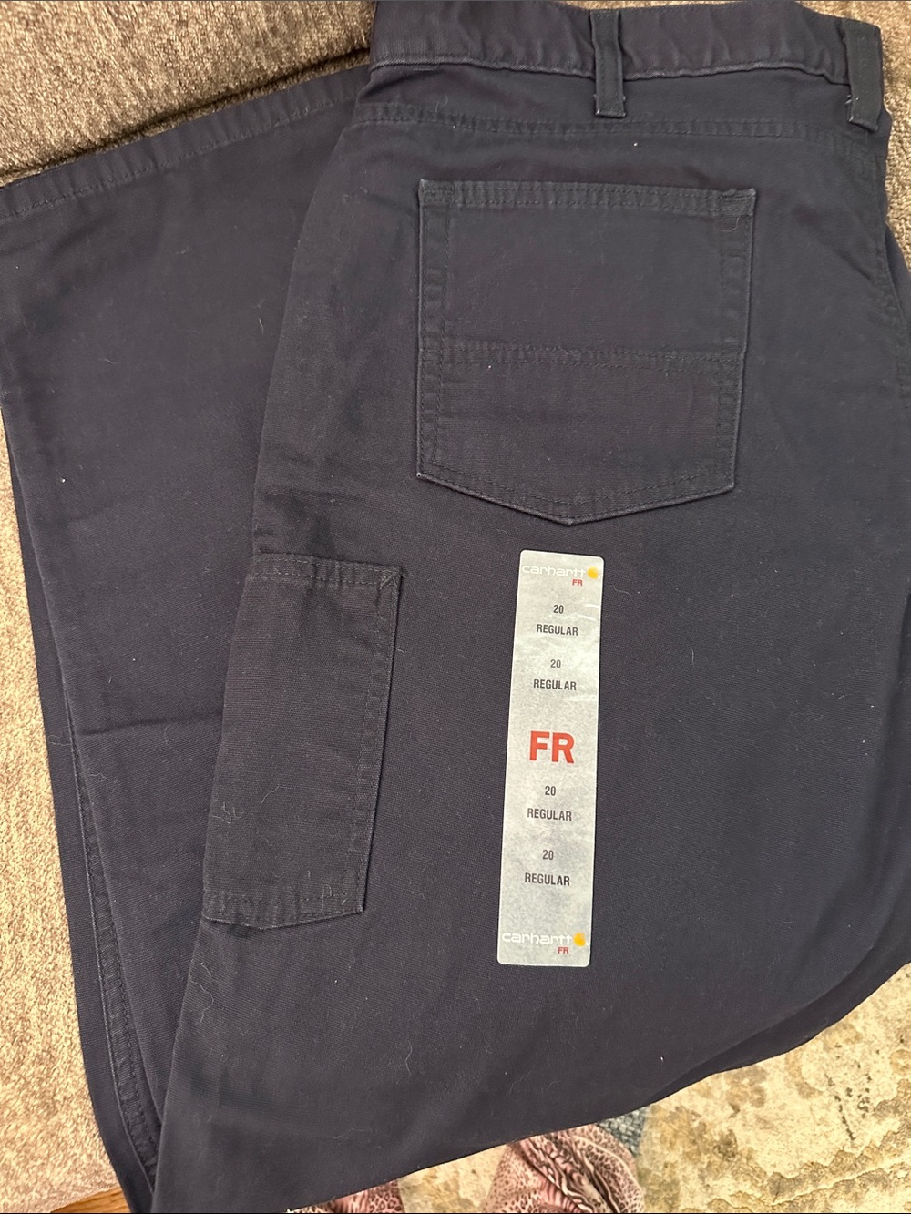 Carhartt Dark Navy FR Work Trousers fits like 16/18w